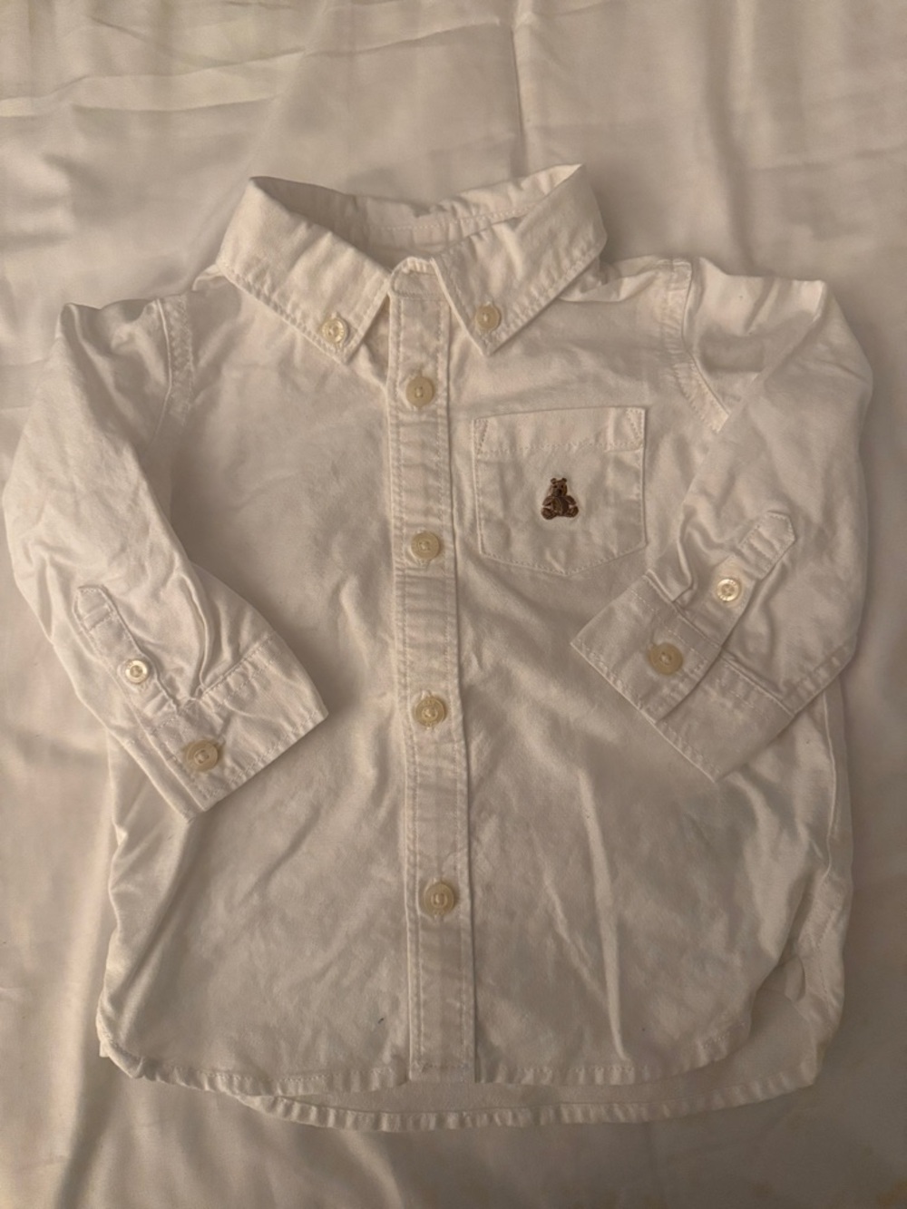 GAP White Button-Down Shirt for Kids with Chest Pocket